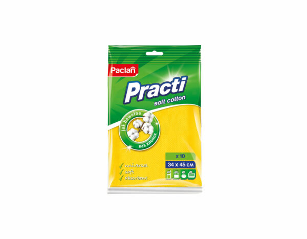 paclan-practi-csoft-cotton-miekkie-jak-bawelna-sciereczki-zolte-uniwersalne-10-sztuk-35x45-cm