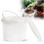 WIADRO WIADERKO PLASTIKOWE Z POKRYWKĄ ATEST SPOŻYWCZE BIAŁE NA ŻYWNOŚĆ 5L
