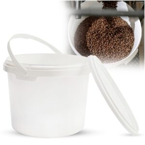 WIADRO WIADERKO PLASTIKOWE POKRYWKA BIAŁE ATEST SPOŻYWCZE MOCNE Z RĄCZKĄ 1L