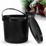 WIADRO WIADERKO PLASTIKOWE Z POKRYWKĄ ATEST SPOŻYWCZE CZARNE NA ŻYWNOŚĆ 10L