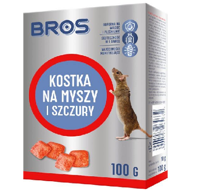 BROS KOSTKA NA MYSZY I SZCZURY 100G