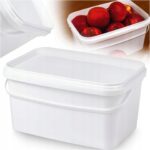 WIADRO WIADERKO PLASTIKOWE Z POKRYWKĄ BIAŁE ATEST SPOŻYWCZE PROSTOKĄTNE 5L
