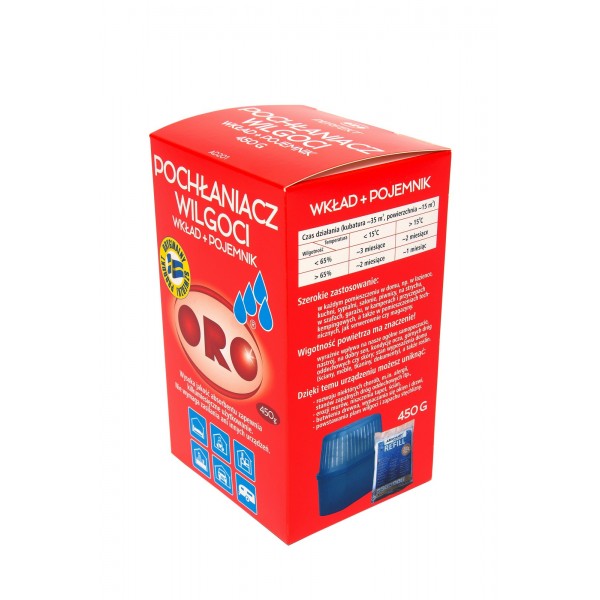 ORO POCHŁANIACZ WILGOCI POJEMNIK + WKŁAD 450G - obrazek 3