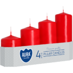 ŚWIECA WALEC SW50/4-030 CZERWONA