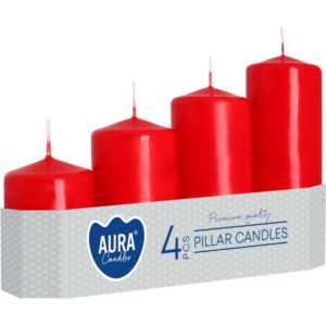 ŚWIECA WALEC SW50/4-030 CZERWONA