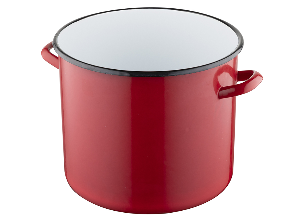 GARNEK EMALIOWANY GŁADKI CZERWONY 28CM 15L - obrazek 6