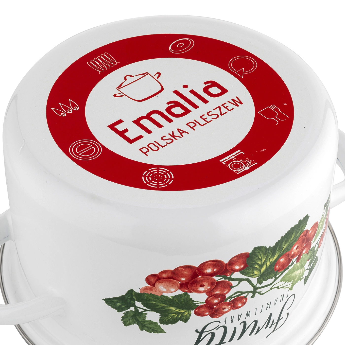 GARNEK EMALIOWANY PROSTY KALINA 22CM 4,8L - obrazek 4