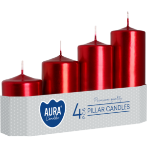 ŚWIECA WALEC SW50/4-230 CZERWONY METALIK