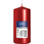 ŚWIECA WALEC 50/100 CZERWONA METALIK