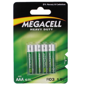 BATERIA MEGACELL AAA 4BL R03 1,5V A4